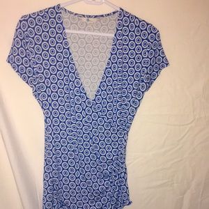 Boden V neck Print Top